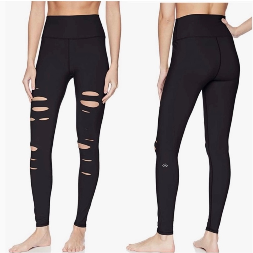 Alo Yoga black ripped leggins